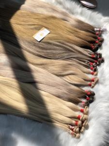 Extensions de cheveux Remy 100% naturels vietnamiens, cuticules alignées, style ondulé, couleur claire, matière première en vrac pour paquets d'extensions - Product Image 2