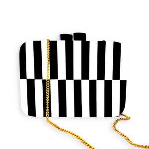 Luxury <b>White</b> Brown Marbled Resin Rectangular <b>Clutch</b> <b>Bag</b> with Gold Chain Evening Handbag Handmade Evening Purse Unique Style - Product Image 3