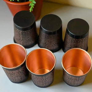 Copas de Vino de Cobre de Diseño Clásico con Intrincados Motivos Reales del Mogol, Ecológicas y Ligeras para Vajilla Tradicional - Product Image 1