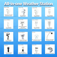 Veinasa-THPPRWG-02 Anemómetro, Indicador de Velocidad y Dirección del Viento, Sensor de Radiación Solar para Observación Meteorológica en Exteriores