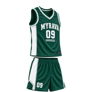 Ensemble d'uniformes de basketball personnalisés pour hommes, vert et blanc, maillot sans manches à col en V et short avec empiècements latéraux, nom et numéro de l'équipe, vêtements en gros - Product Image 1