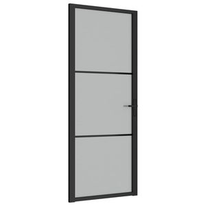 ประตูกระจกสีดำด้านและแผ่นอลูมิเนียม32.7 "x79.3" ประตูภายใน - Product Image 2