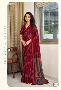 Best Fabric New Variety Premium Collection Cotton Silk with Printed Design <b>Saree</b> & <b>Blouse</b> Collection Worldwide Supplier - Product Image 5