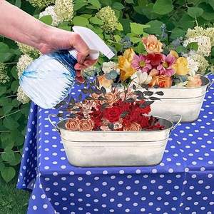 Pot de fleurs ovale en métal avec motif Fleur de Lys en relief, décoration décorative pour la maison et le jardin - Product Image 4