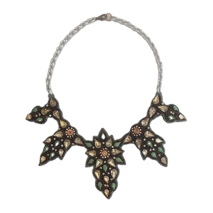Vente exclusive de colliers brodés à la main en cristal de topaze et de menthe pour femmes et filles, fabriqués en Inde, à bas prix - Product Image 1