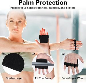 Guantes de Gimnasio para Levantamiento de Pesas, Transpirables, Ligeros, de Vinilo, Medios Dedos, para Hombre y Mujer, Personalizados - Product Image 3