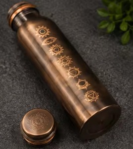 Leak proof copper water <b>bottle</b> Mirror polished copper <b>bottle</b> Copper <b>bottle</b> with holder lid - Product Image 5