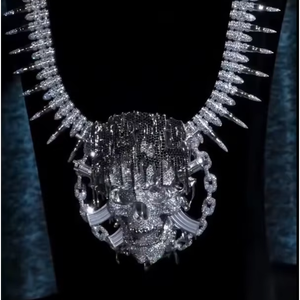 Collar de Lujo con Colgante de Piedra Moissanita en Forma de Lágrima e Infinito, Estilo Hip Hop Rock para Mujer - Product Image 1