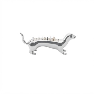 Modern Polished Metal Ring Holder Animal Jewelry Organizer For Rings & Dog Shaped For Nightstand & Perfect Gift For Dog Love - Product Image 1