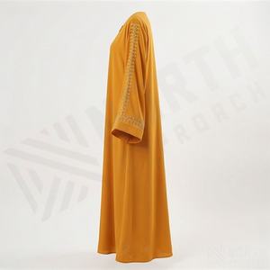 Abayas de Poliéster de Color Personalizado, Fabricantes de Abayas Abiertas de Lujo para Mujer, Venta al Por Mayor, Dos Piezas, Bordadas, Estilo Musulmán - Product Image 3