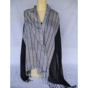 Bufanda Larga de Algodón Tejida a Mano con Diseño de Rayas, Suave y Elegante, para Invierno, Venta al Por Mayor - Product Image 2
