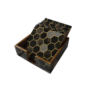 Exclusive Design Wooden <b>Enamel</b> Printed Wooden Coaster Set With holder Table Organizer Placemats For <b>Cups</b> & Glasses - Product Image 3