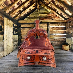 TI101OA060 Customized Branded Western English Leather Horse Saddle Soft Seat Fiberglass Tree Stainless Steel Hardware <b>Equestrian</b> - Product Image 2