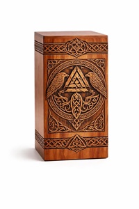 Urna Funeraria de Madera Estilo Americano, Ecológica y Duradera, con Diseño Grabado en Madera de Palisandro, para Cenizas de Bebés, Adultos y Mascotas - Product Image 1