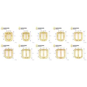 Cinturón de latón Hebilla rectangular Barra de extremo Barra de talón Pin único Media hebilla Resistente al agua Bolsa Artesanal de cuero Cinturón - Product Image 2