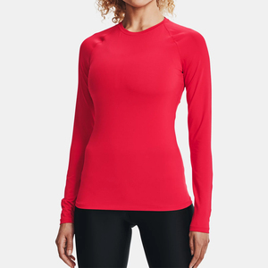 Women's Long Sleeve Crew Neck Yoga Shirt Slim Fit Quick Dry Knitted Polyester Sporty Workout <b>Top</b> - Product Image 1