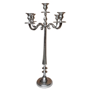 Centre de table élégant et haut de gamme en aluminium doré à 5 bras de 80 cm – Chandelier de table en métal de style vintage - Product Image 6