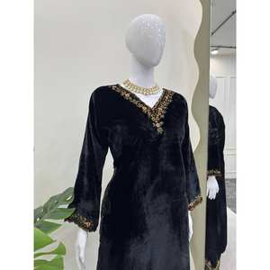 Conjunto de Traje de Fiesta para Mujer con Bordado de Hilo y Lentejuelas, Top y Pantalón con Dupatta para un Look Elegante - Product Image 2