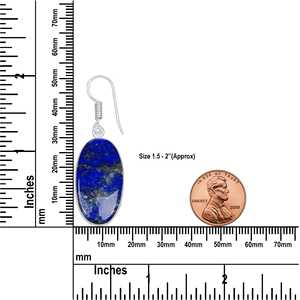 Lapis Lazuli Stone <b>Silver</b> Plated Romantic <b>Dangle</b> Drop Charm <b>Earring</b> Unique Design Women's Anniversary Birthday Party Gift - Product Image 2