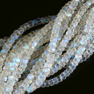 Natural <b>Rainbow</b> Moonstone Rondelle Beads Wholesale Bulk 4MM 6.5MM Faceted Moonstone Gemstone Beads For Jewelry Making Supplies - Product Image 5