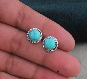 Boucles d'oreilles pendantes en argent sterling 925 avec turquoise et lavande naturelle, sertissage clos, qualité AAA, pierres précieuses certifiées de luxe pour femme, mariage - Product Image 4