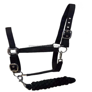 Sangle en nylon léger faite à la main classique licou de cheval en nylon multicolore en pleine taille d'épi avec accessoires chromés réglables - Product Image 6