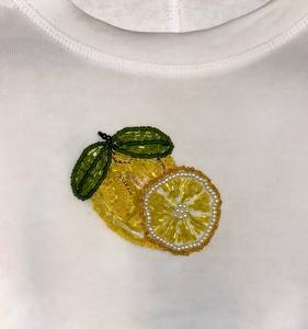 เสื้อกล้ามผ้าฝ้ายสีขาวแต่งลูกปัดรูปปลาดาวสีแดงสำหรับผู้หญิง เสื้อครอปแขนกุดลำลองสำหรับฤดูร้อน ปักลายวงกลม เสื้อเชิ้ตสั้น - Product Image 1