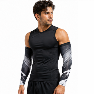 Mangas de compresión para hombre, personalizadas, deportivas, para gimnasio, fitness, correr, ciclismo, transpirables, elásticas, de entrenamiento, protección y soporte. - Product Image 1