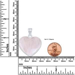 Simple Works - Colgante de Corazón de Piedra Natural Plateado en Plata para Mujer, Collar con Colgante de Cuarzo Rosa, Joyería DIY - Product Image 3
