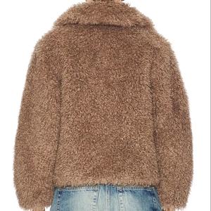 Chaqueta de Mezclilla para Hombre con Cuello Alto y Logotipo Personalizado al por Mayor, Chaqueta Teddy Sherpa Sólida, Transpirable, para Invierno, Servicio OEM - Product Image 4