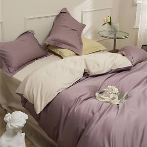 Solid Color Plain Queen Size 3-Piece Customizable <b>Machine</b> Washable Non-Toxic Soft Brushed <b>Micro</b> Peached Woven Duvet Cover Set - Product Image 4