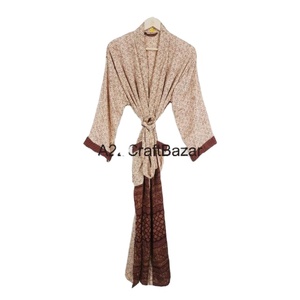 ชุดกิโมโนผ้าไหมเย็บปะติดสไตล์วินเทจสำหรับผู้หญิงชุดนอนที่บ้านและชุดคลุมปาร์ตี้ชายหาด-สำหรับฤดูร้อนและฤดูใบไม้ผลิ - Product Image 2