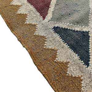Authentic Indian 4x6 Vintage Kilim Design Dhurrie Carpet Wool and <b>Jute</b> for Rustic Boho Look Area <b>Rugs</b> & Sets - Product Image 5