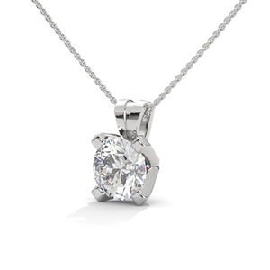 Lab Grown Diamond <b>Pendant</b> 14K <b>Solid</b> <b>Gold</b> Round Brilliant Charm Necklace for Engagement Gift - Product Image 2
