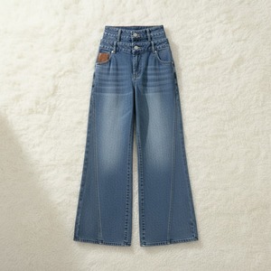 Best Price High Quality Plus Size Women's Vintage Eco-Friendly Breathable Streetwear Midweight Denim <b>Cargo</b> Pants Elastic Waist - Product Image 4