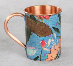 Vaso de Cobre Puro con Diseño de Loto e Ilustraciones Inspiradas en la Naturaleza, Reutilizable para Agua, Jugo, Hogar y Regalos - Product Image 3