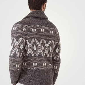 European Plus Size Men's & women's <b>Cardigan</b> for Autumn Winter Cross-Border Factory Wholesale Knitted with Warm Neck Front Logo - Product Image 2