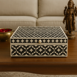 Premium quality Mother of Pearl and Bone Inlay Jewellery <b>Box</b> Luxury Handmade Wooden <b>Keepsake</b> Organizer for Home Styling - Product Image 1