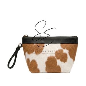 Vintage Real Leather Hair On Hide <b>Wristlet</b> Clutch Wallet Handmade Western Zipper Pouch for Women Real Leather Travel Pouch - Product Image 1