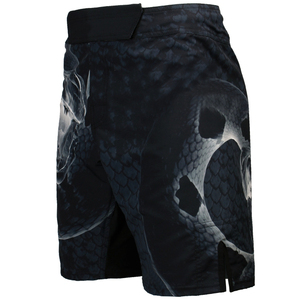 Shorts de sport décontractés pour hommes, imprimé serpent noir, séchage rapide, taille élastique, taille mi-haute, imprimé par sublimation - Product Image 3