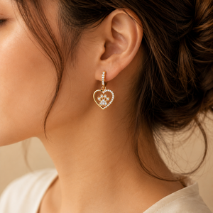 Juego de Joyas de Acero Inoxidable con Forma de Corazón y Diamantes para Mujer, Collar y Aretes de Moissanita, Regalo para Boda o Fiesta, Joyería de Moda - Product Image 3