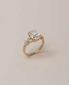 Bague de fiançailles ovale en diamant cultivé en laboratoire certifié IGI CVD HPHT, or massif 14K 18K, bijoux de mariage pour femmes, diamant taille ovale - Product Image 1