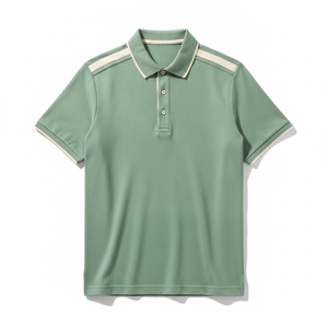 Polo Homme Vert Manches Courtes en Coton Piqué Respirant Couleur Unie Tricoté Boutonné Coupe Classique – Grande Vente - Product Image 5