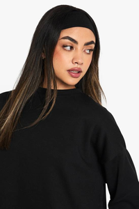 Sweat-shirt à capuche en molleton de coton surdimensionné pour femme, avec broderie personnalisée, col rond, style français, pour l'hiver - Product Image 3