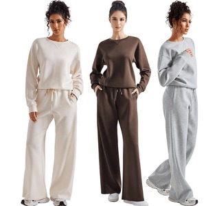 Women Tracksuit <b>Set</b> Hooded Full Sleeve Drawstring Pants Printed Comfortable Breathable Casual Regular Fit Autumn Wear - Product Image 1