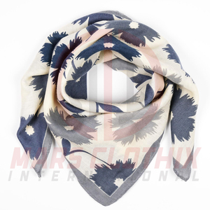 Écharpe carrée à imprimé floral en coton respirant, bandana décontracté pour femme, printemps-été - Product Image 2