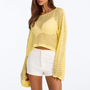 Factory <b>Ladies</b> Computer Knitted <b>Summer</b> Casual Anti-Wrinkle Lantern Sleeve <b>Cardigan</b> Robe Kimono Knit Tops Cover Shirt - Product Image 1