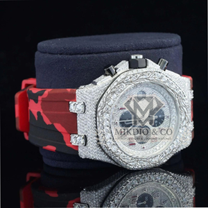 Reloj de Lujo de Acero Inoxidable con Moissanita de Alta Demanda, Diamantes Genuinos y Cristal de Zafiro, Estilo Antiguo, Analógico, para Uso Diario, para Hombre - Product Image 3
