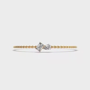 Customized Round Shape Moissanite Diamond Bracelet Bezel Setting 18K Yellow Gold Diamond Bracelet for Both <b>Men</b> and Women - Product Image 2