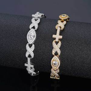 Mens Moissanite Chain 925 Silver <b>Gold</b> Tone <b>Infinity</b> Link Round Stone Iced <b>Necklace</b> Luxury Statement Fashion Chain Gift For Men - Product Image 3